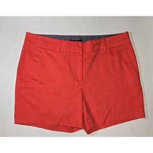 Nautica Womens Orange Chino Stretch Shorts Beach Coastal Classic Preppy Sz 8